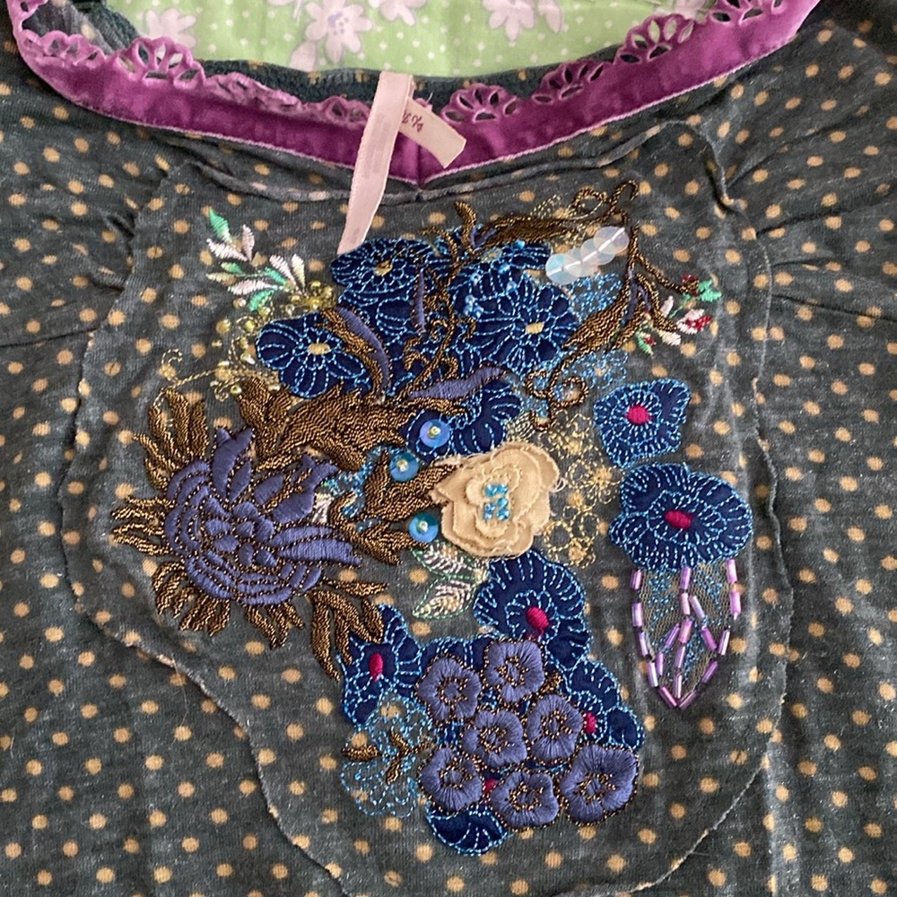 NWOT Free People embroidered tank - Picture 2 of 9